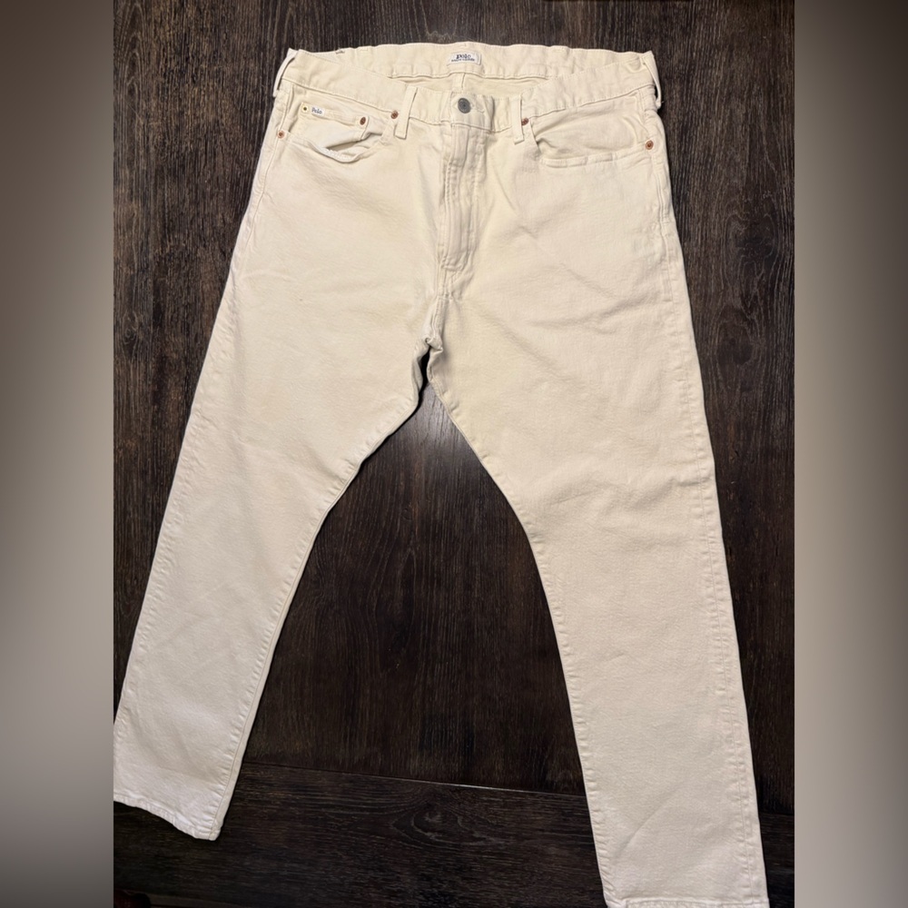 Polo Ralph Lauren Cream Sullivan Sim Jeans 40x32
